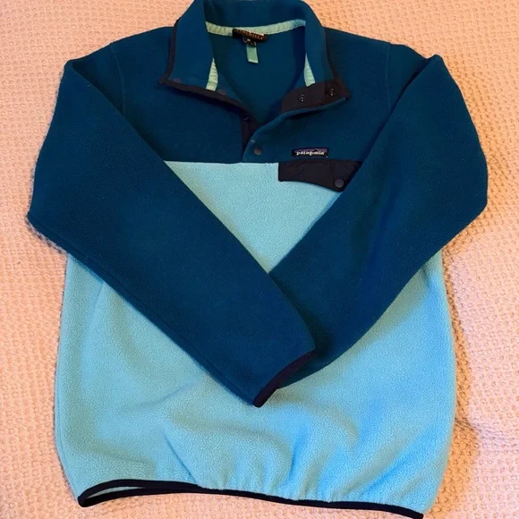 Patagonia Two Toned Fleece Pullover Synchilla Snap Style - Picture 2 of 10